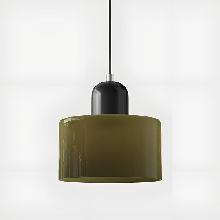 Glass Pendant Light Fixture, 15 cm Diameter | Bauhaus Geometric Design, 6 Shade Colours | Plug-In or Hardwired, 150 cm Drop