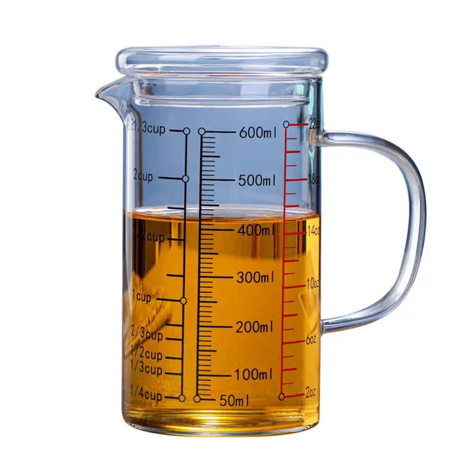 Glass Measuring Cup Food Grade High Borosilicate Glass Cups with Lid 11