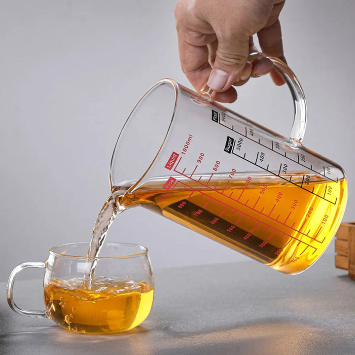 Glass Measuring Cup Food Grade High Borosilicate Glass Cups with Lid 2