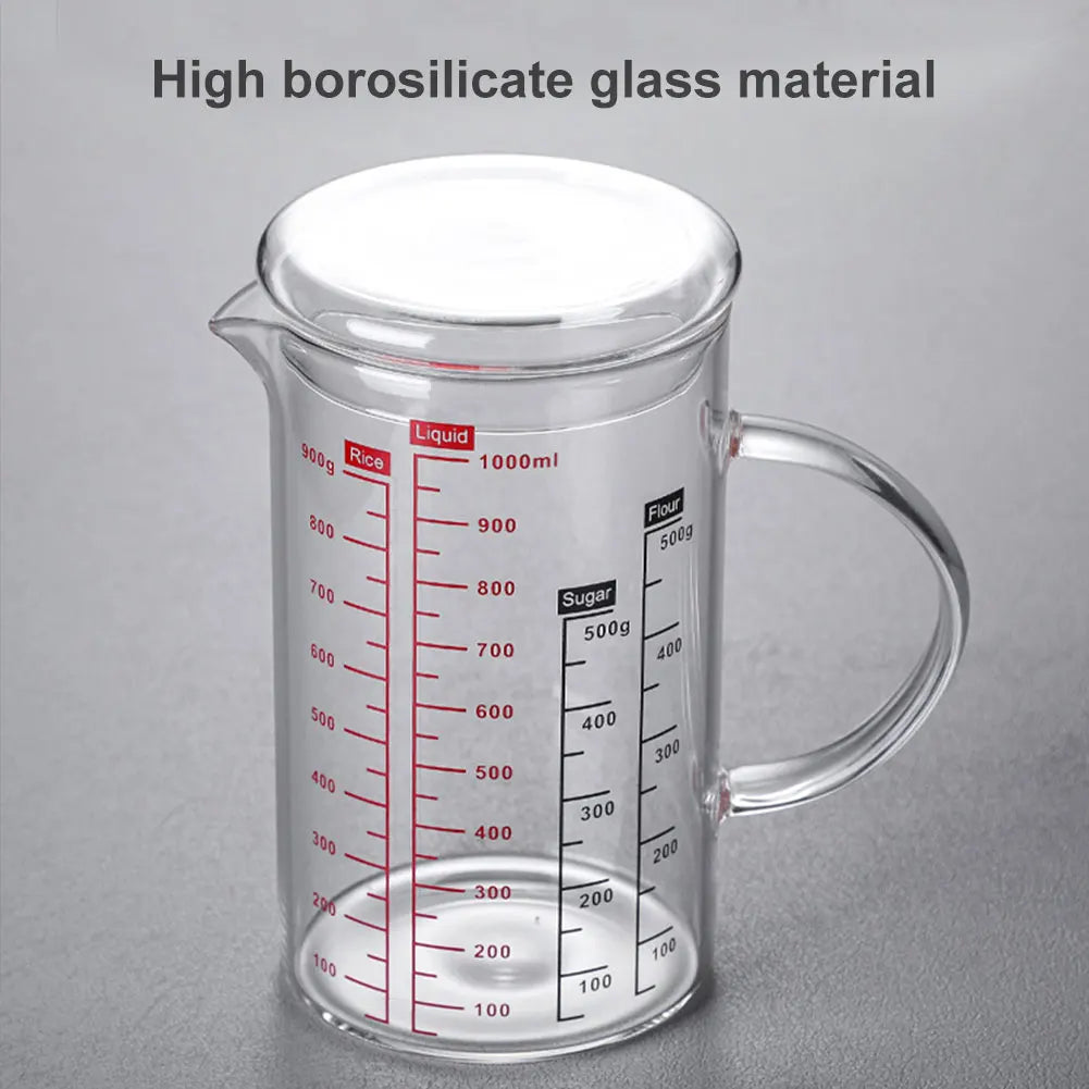 Glass Measuring Cup Food Grade High Borosilicate Glass Cups with Lid 3