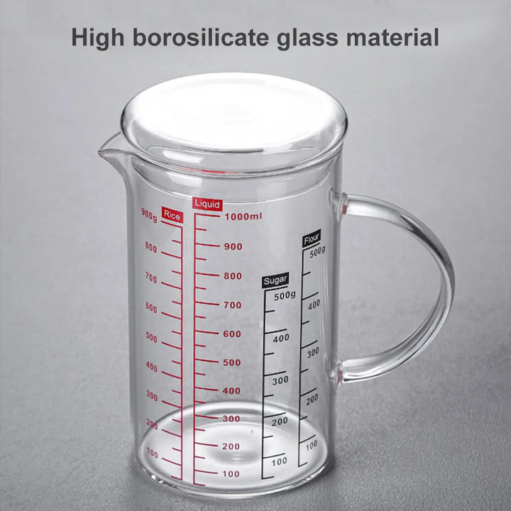 Glass Measuring Cup Food Grade High Borosilicate Glass Cups with Lid 3
