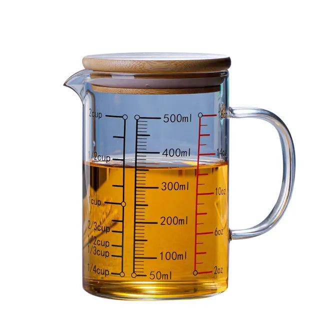 Glass Measuring Cup Food Grade High Borosilicate Glass Cups with Lid 7