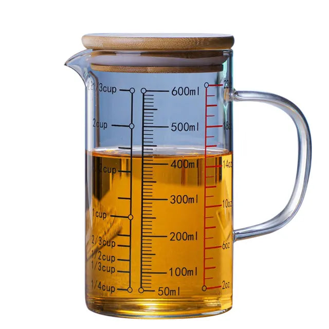 Glass Measuring Cup Food Grade High Borosilicate Glass Cups with Lid 8