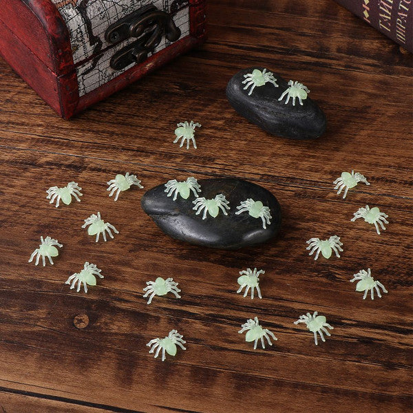 Glow in the Dark Spiders Halloween Decorations | Realistic Crawly Design for Spooky Décor | Reusable Prank Props