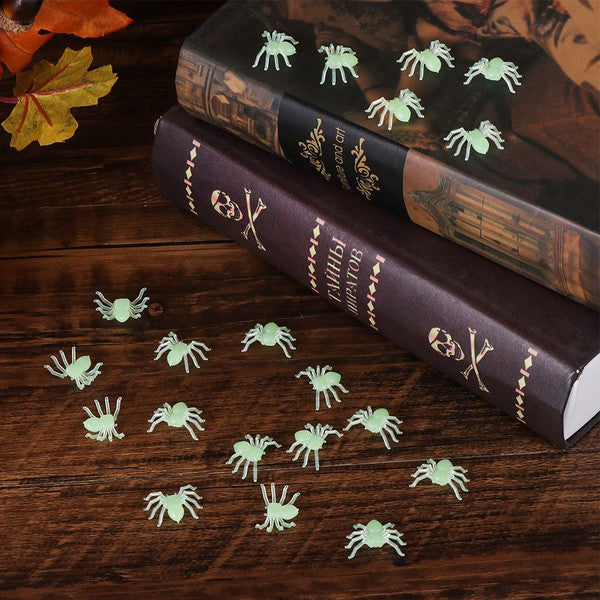 Glow in the Dark Spiders Halloween Decorations | Realistic Crawly Design for Spooky Décor | Reusable Prank Props