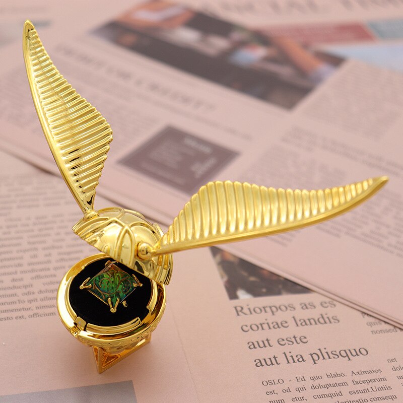 Golden Winged Orb Ring Box | Luxury Movable Wings Jewellery Case