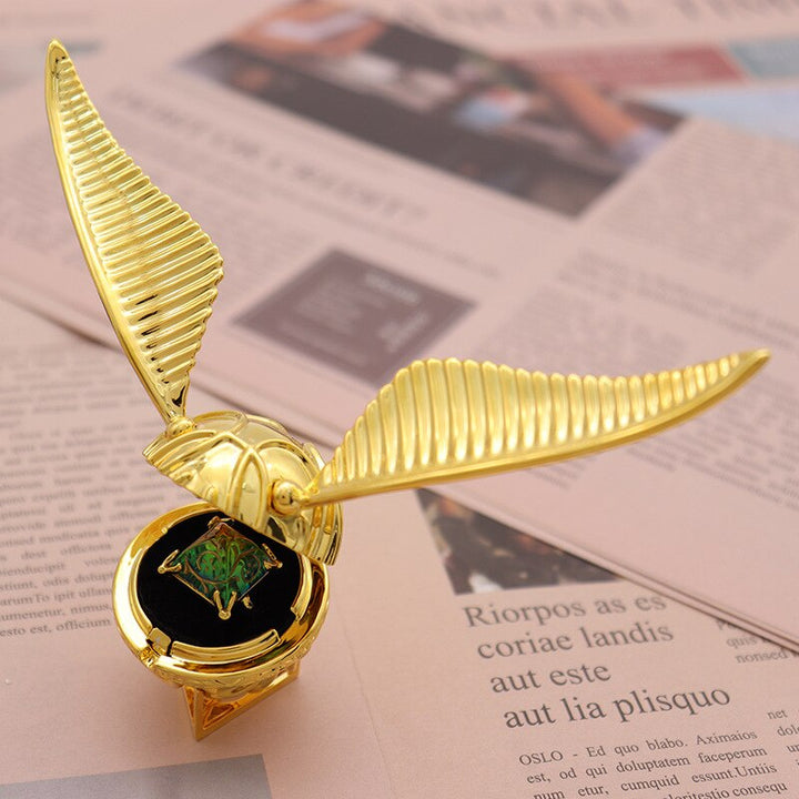 Golden Winged Orb Ring Box | Luxury Movable Wings Jewellery Case