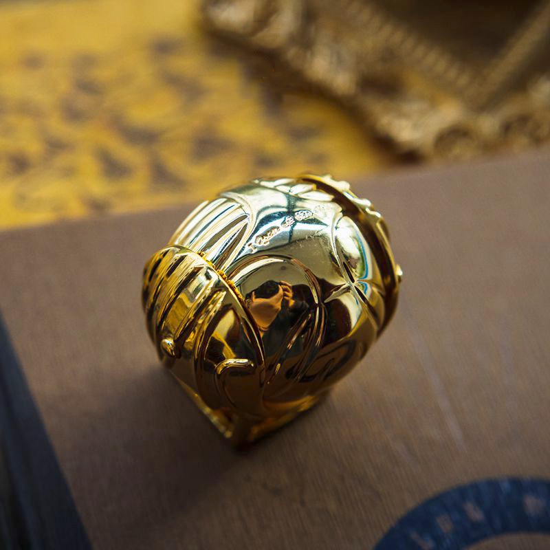 Golden Winged Orb Ring Box | Luxury Movable Wings Jewellery Case