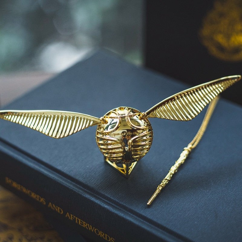 Golden Winged Orb Ring Box | Luxury Movable Wings Jewellery Case
