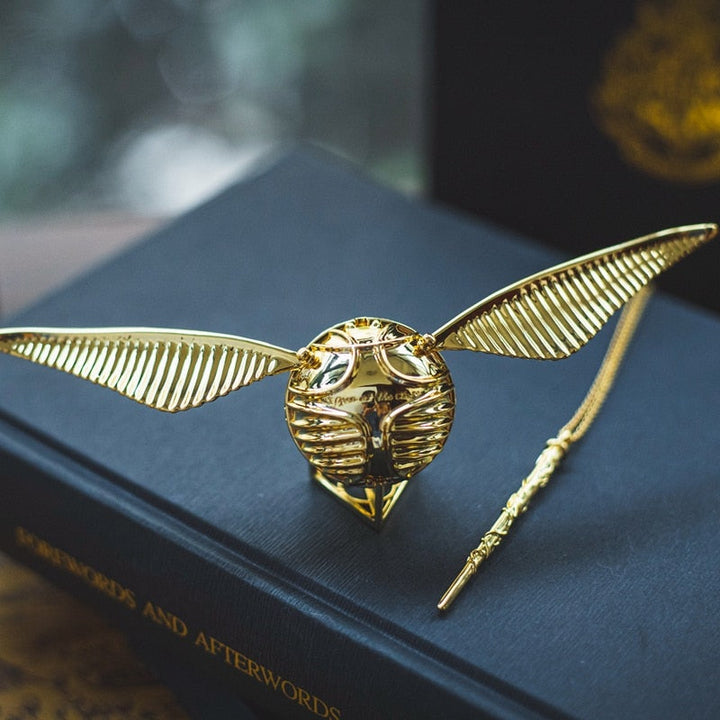 Golden Winged Orb Ring Box | Luxury Movable Wings Jewellery Case