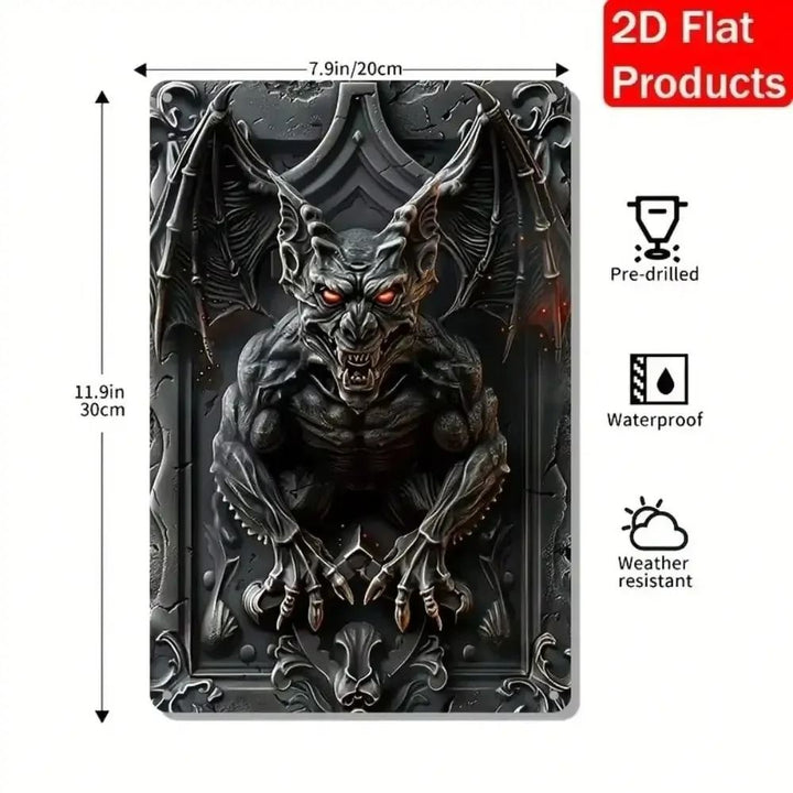 Gothic Aluminum Wall Sign | Waterproof Weather-Resistant Design | Pre-Drilled for Easy Indoor or Outdoor Halloween Décor Mounting