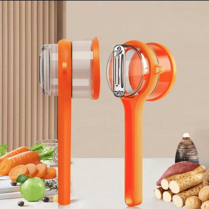 Dual Blade Vegetable Peeler Stainless Steel | Built-In Peel Catcher &amp; Two Interchangeable Heads | Ergonomic Ambidextrous Grip 12