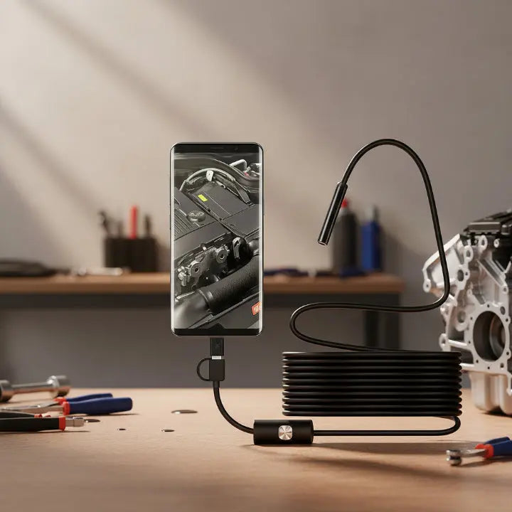 HD Endoscope Camera | Plug &amp; Play Borescope Inspection Camera for Phone