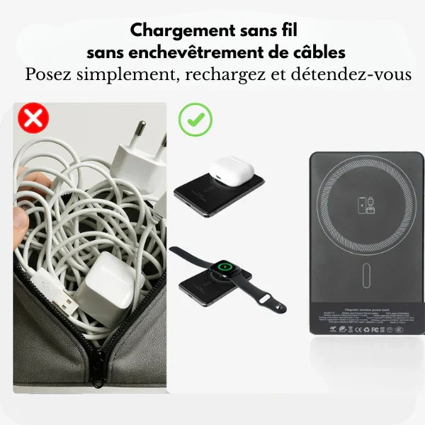 Magnetic Wireless Power Bank with Stand | 2-in-1 MagSafe Compatible Charger | Fast Charging, No Cable, No Overheating 4