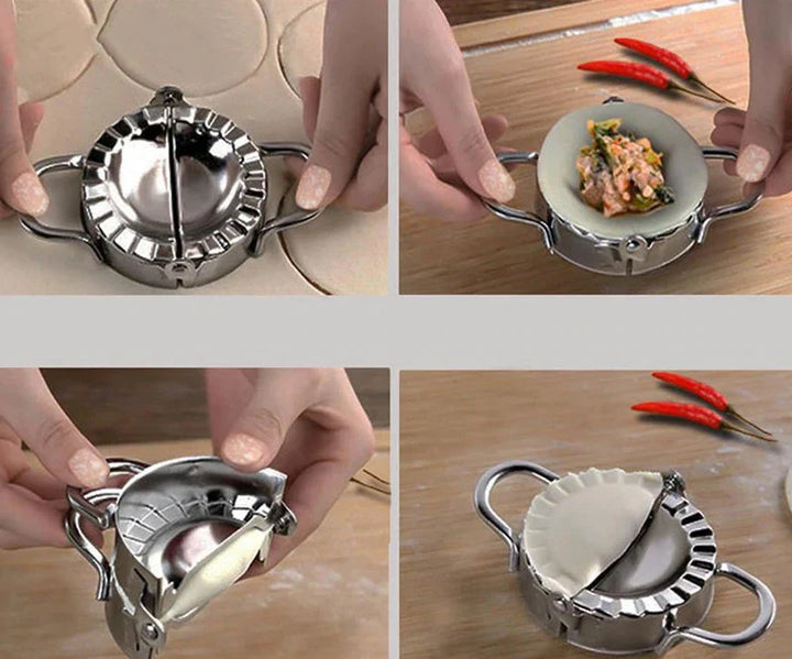 Dumpling Mold Maker | Hinged Press With Crimped Edge