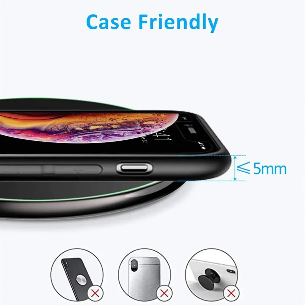 Round Wireless Charging Pad 30 W LED Status Ring Qi 4