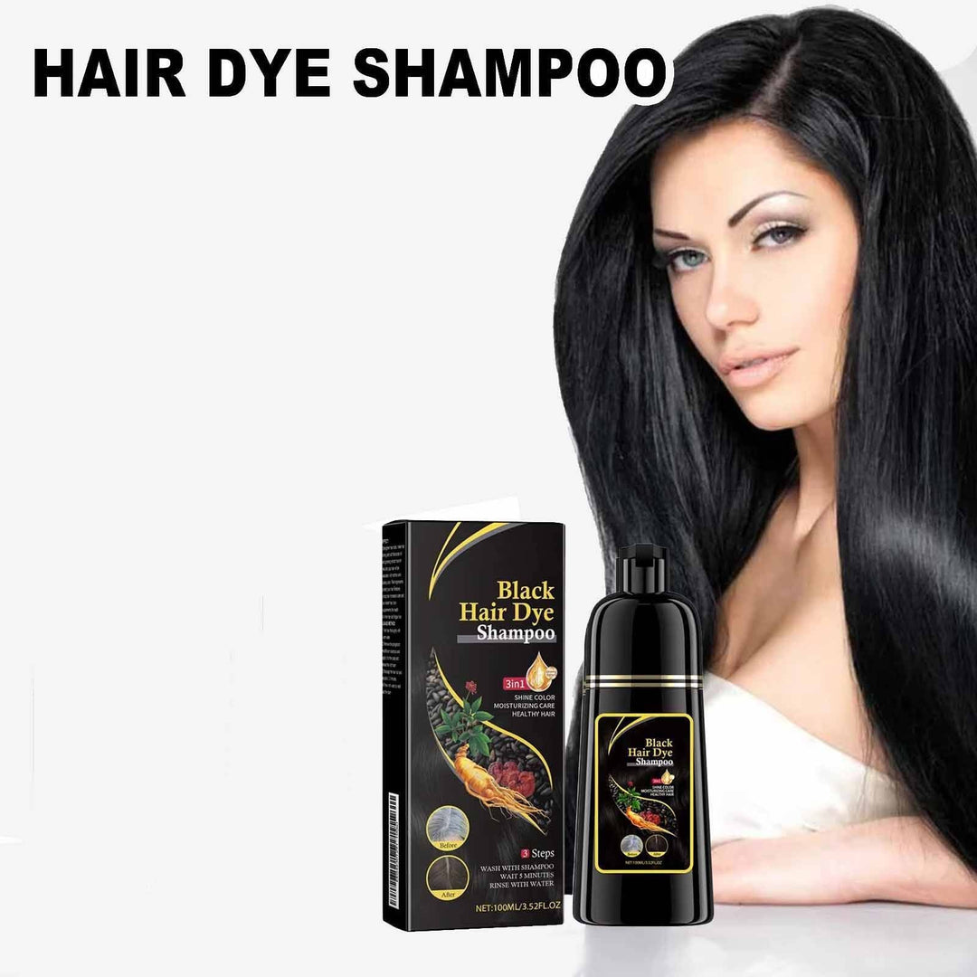 Hair Colour Shampoo for Grey Coverage | Ginseng, Ginger &amp; Aloe Extract | Chemical-Free, Colours Hair in 10 Minutes