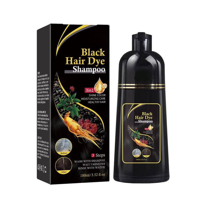 Hair Colour Shampoo for Grey Coverage | Ginseng, Ginger &amp; Aloe Extract | Chemical-Free, Colours Hair in 10 Minutes