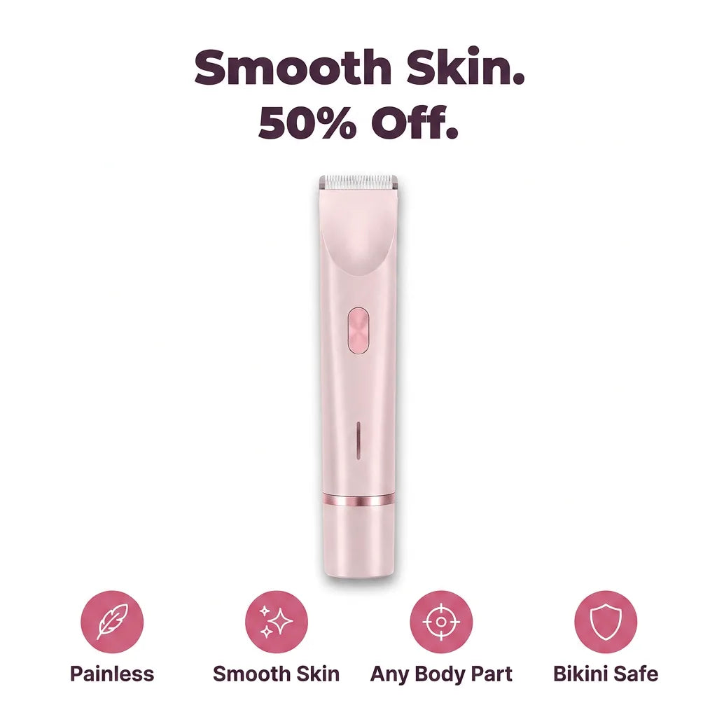 Hair Remover for Women | 2-in-1 Electric Shaver & Trimmer | Painless Razor-Burn Free Hair Removal for Sensitive Skin