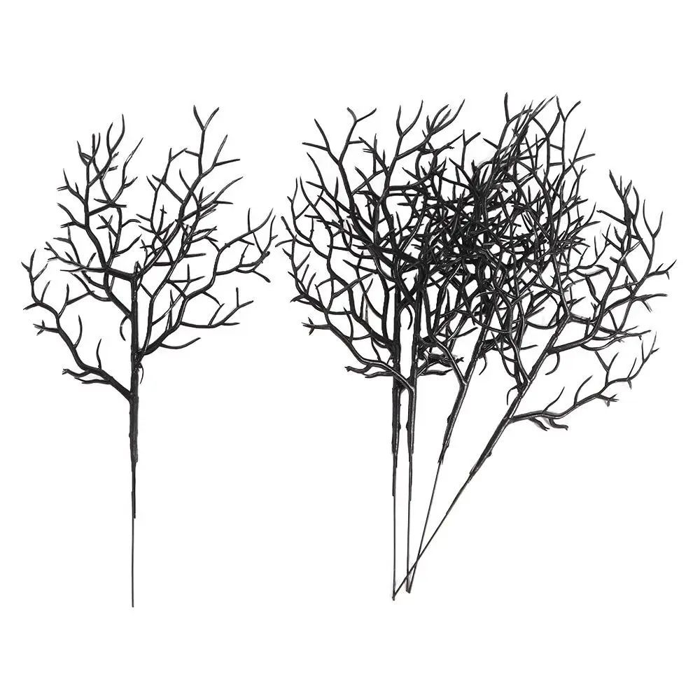 Halloween Black Branches Gothic Decor | 5-Piece Set for Vases and Centerpieces | Reusable Plastic Twig Branches for Table Displays