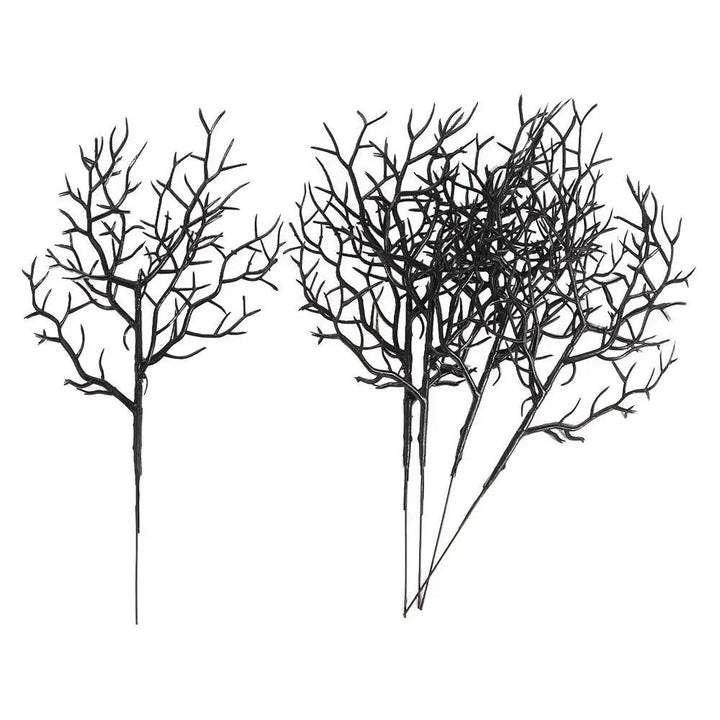 Halloween Black Branches Gothic Decor | 5-Piece Set for Vases and Centerpieces | Reusable Plastic Twig Branches for Table Displays