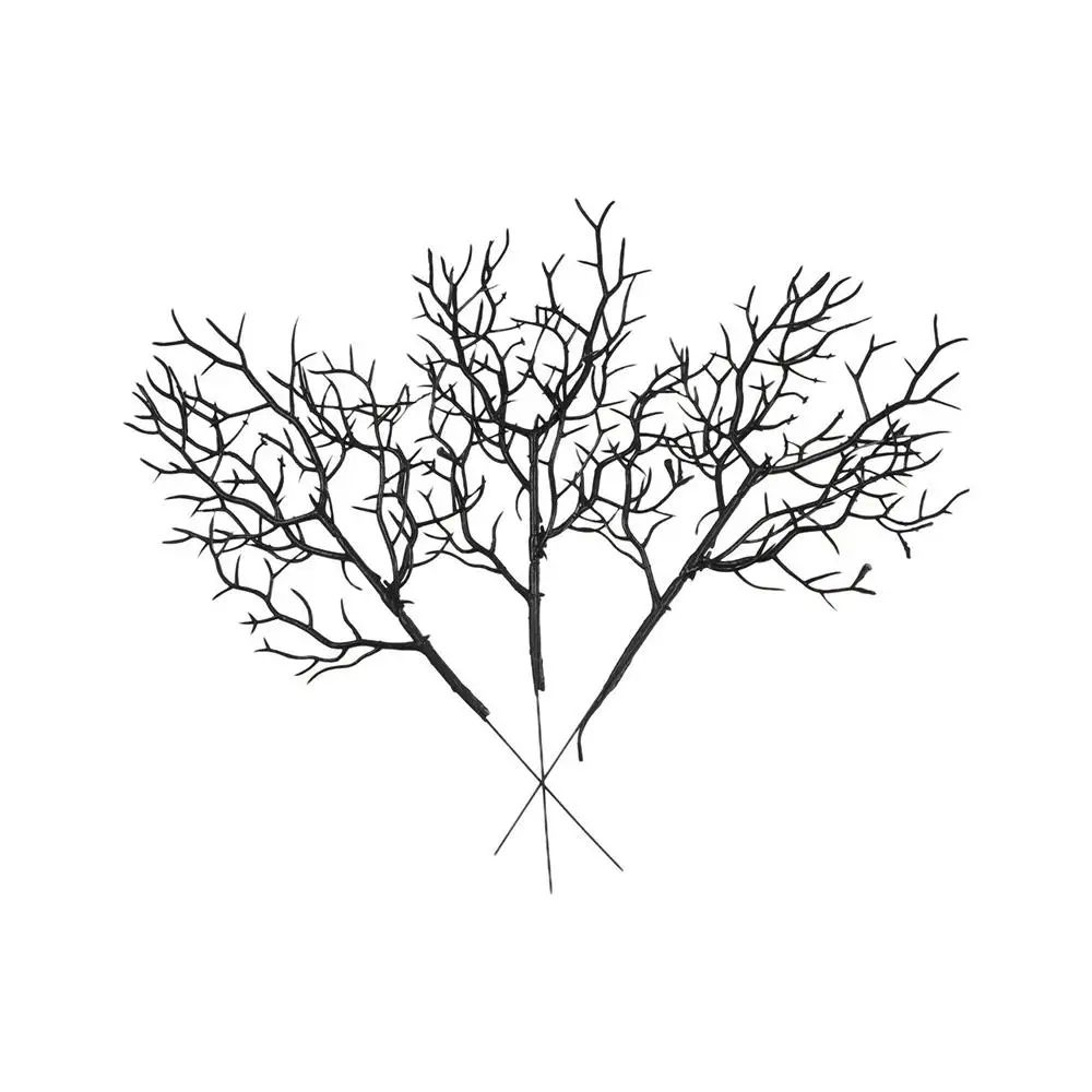 Halloween Black Branches Gothic Decor | 5-Piece Set for Vases and Centerpieces | Reusable Plastic Twig Branches for Table Displays