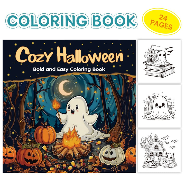 Halloween Coloring Book for Adults and Teens | Bold Easy Designs, Single-Sided Thick Paper | Stress Relief Gift