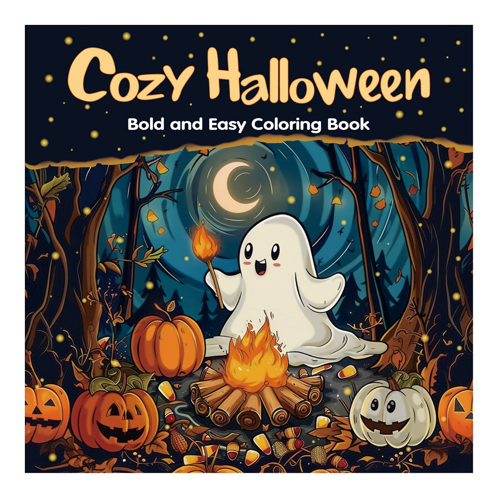 Halloween Coloring Book for Adults and Teens | Bold Easy Designs, Single-Sided Thick Paper | Stress Relief Gift
