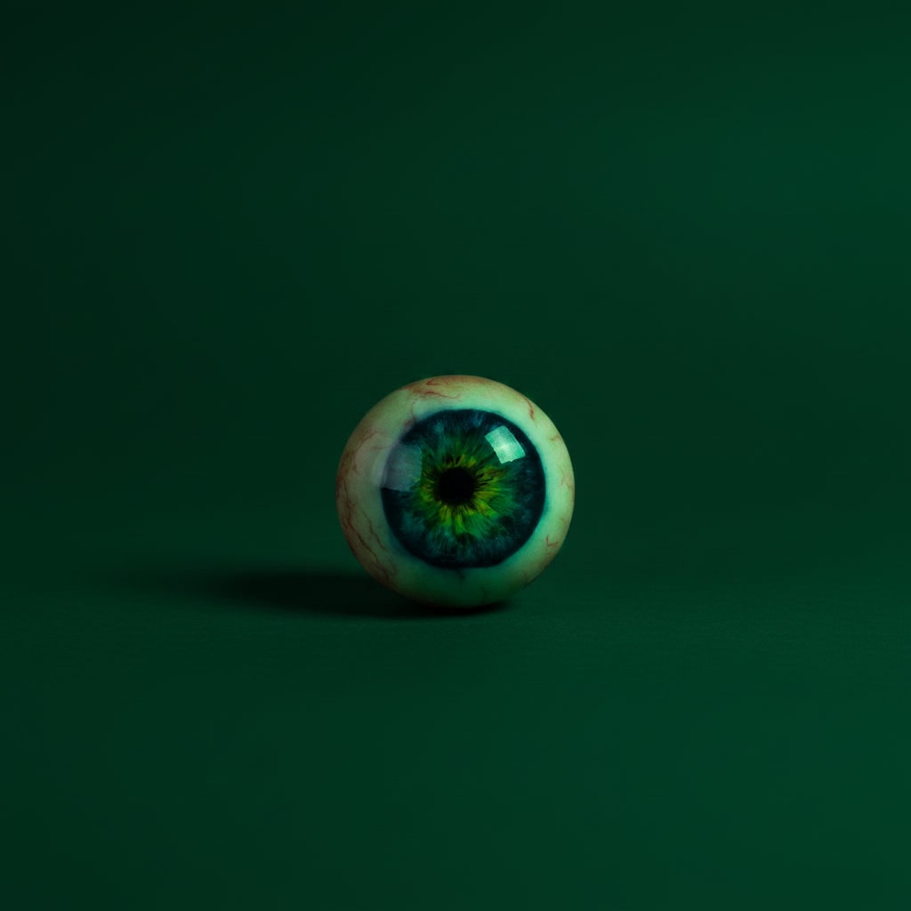 Halloween Eyeball Decoration | Glossy Realistic Iris Design | Reusable Prop with Stand for Haunted House Displays