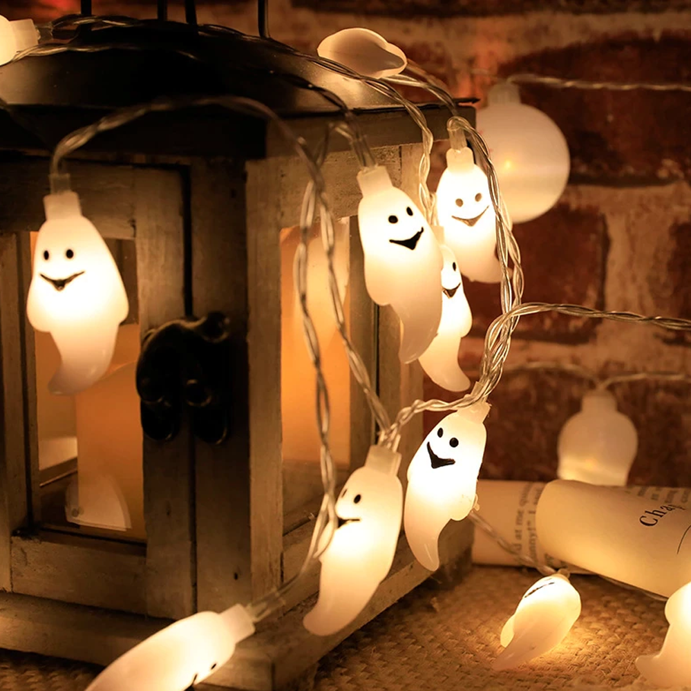 Halloween Ghost String Lights LED | Mini Ghost-Shaped Lights, Indoor & Outdoor Use | Weather-Resistant, Energy-Efficient