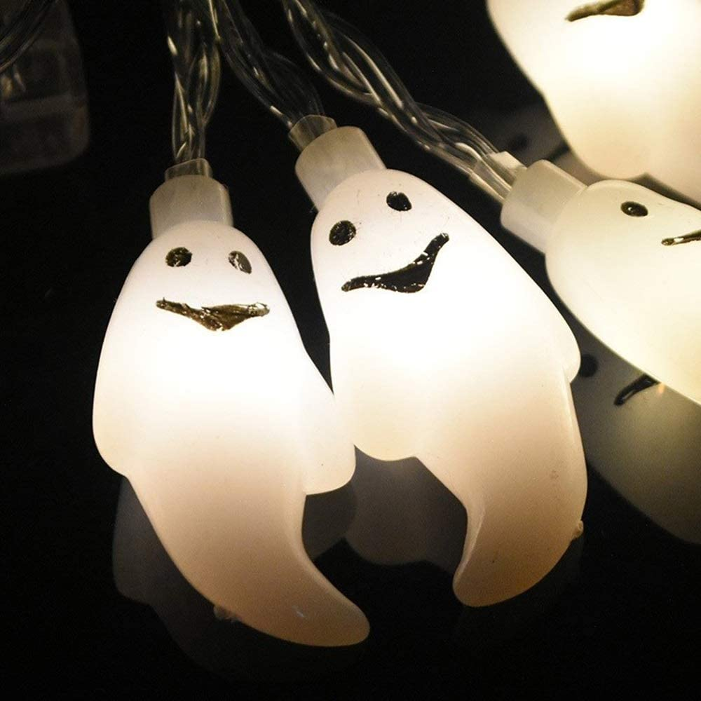 Halloween Ghost String Lights LED | Mini Ghost-Shaped Lights, Indoor &amp; Outdoor Use | Weather-Resistant, Energy-Efficient