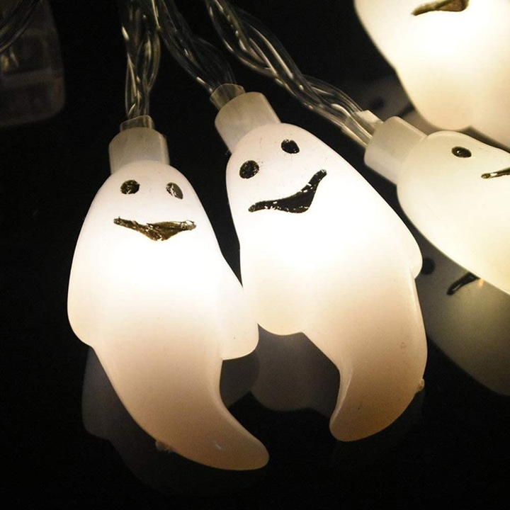 Halloween Ghost String Lights LED | Mini Ghost-Shaped Lights, Indoor &amp; Outdoor Use | Weather-Resistant, Energy-Efficient