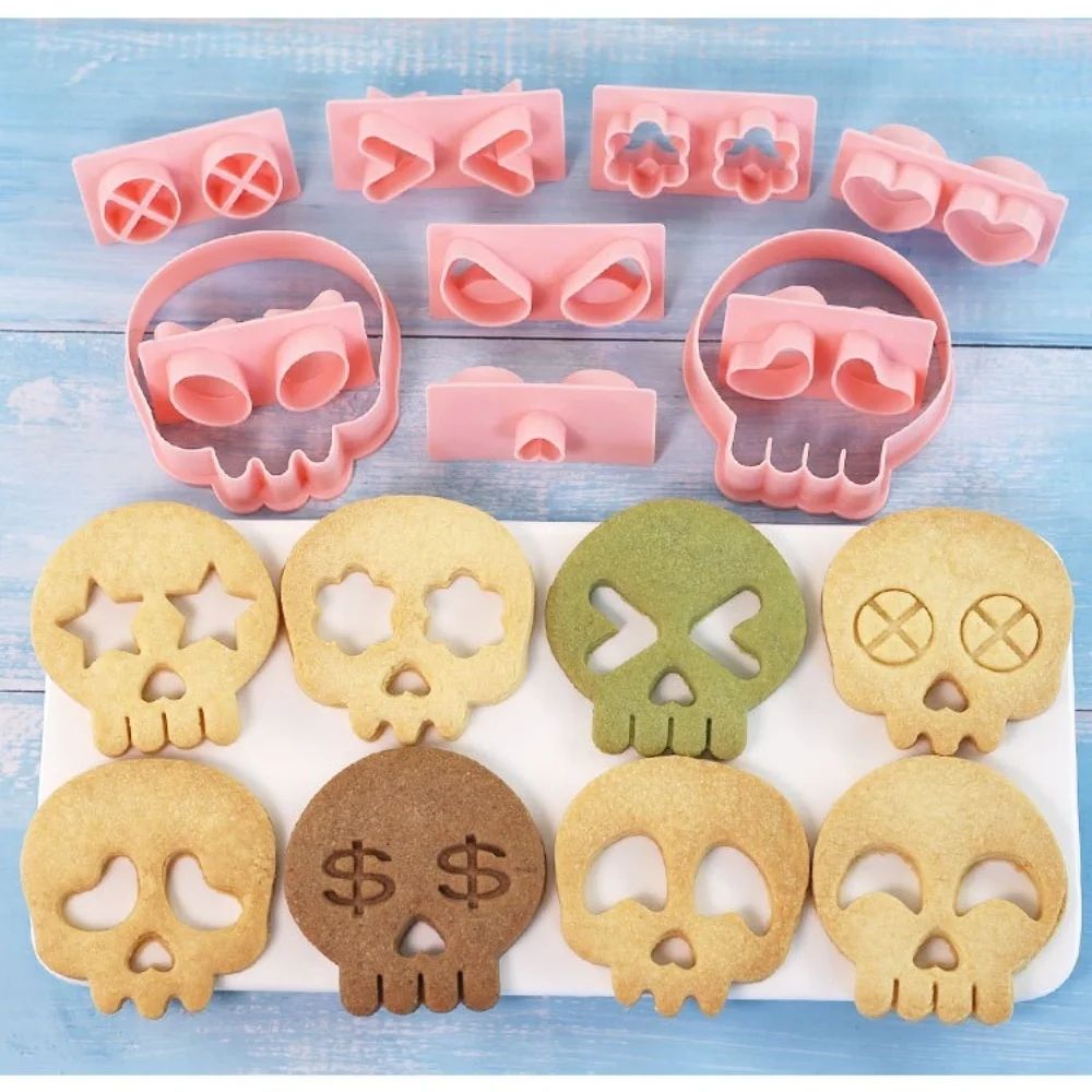 Halloween Mini Cookie Cutter Set | Pumpkin, Skull &amp; Ghost Shapes | Stainless Steel Fondant &amp; Icing Decoration Cutters