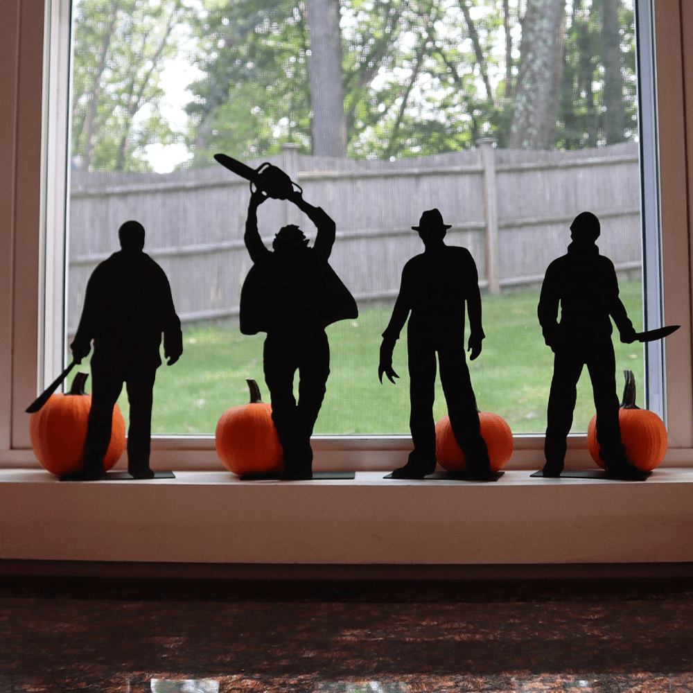 Halloween Shadow Figures Silhouette Decorations | Set of 4 Freestanding Action Poses | No Tools or Hanging Required