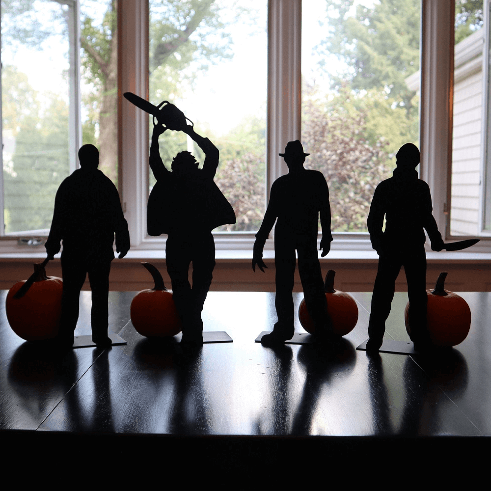 Halloween Shadow Figures Silhouette Decorations | Set of 4 Freestanding Action Poses | No Tools or Hanging Required