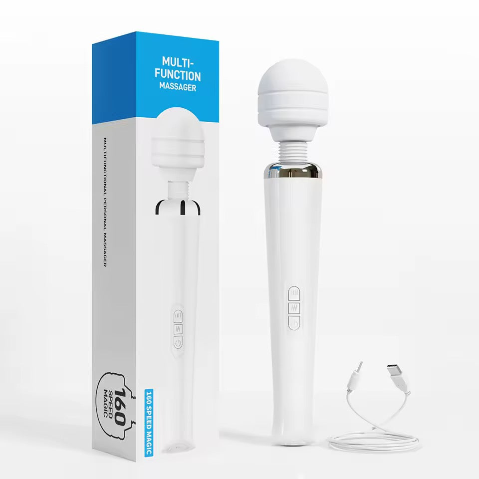 Handheld Massager | 20-Speed Vibrations | Flexible Neck | Soft Silicone Head