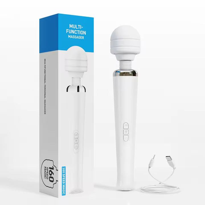 Handheld Massager | 20-Speed Vibrations | Flexible Neck | Soft Silicone Head