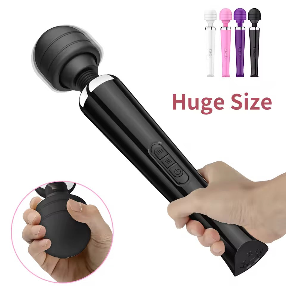 Handheld Massager | 20-Speed Vibrations | Flexible Neck | Soft Silicone Head