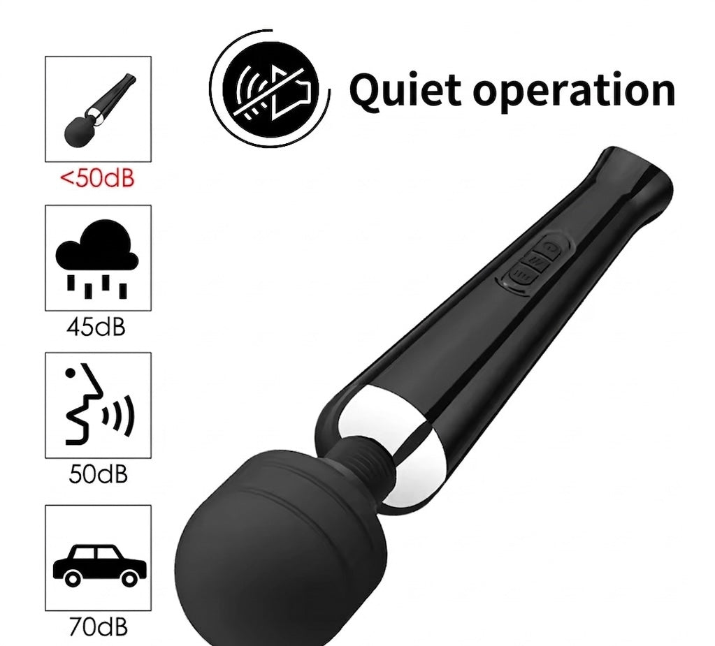Handheld Massager | 20-Speed Vibrations | Flexible Neck | Soft Silicone Head