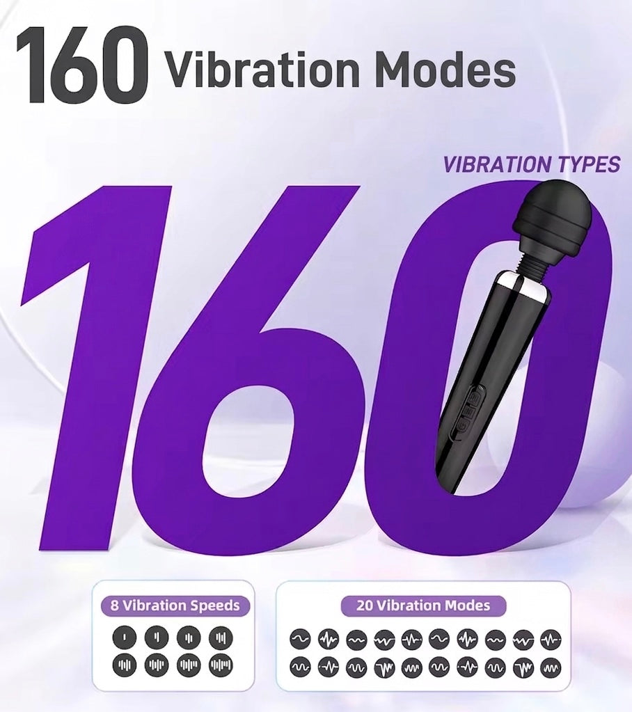 Handheld Massager | 20-Speed Vibrations | Flexible Neck | Soft Silicone Head