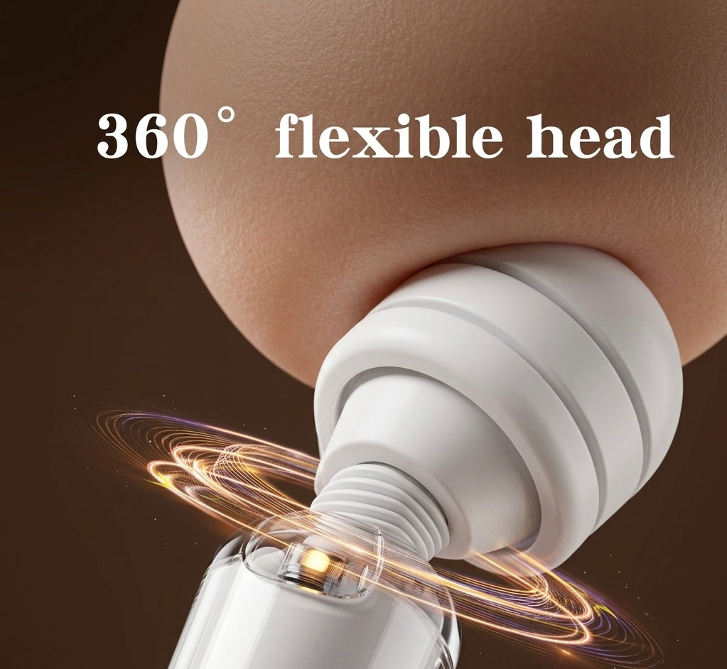 Handheld Massager | 20-Speed Vibrations | Flexible Neck | Soft Silicone Head