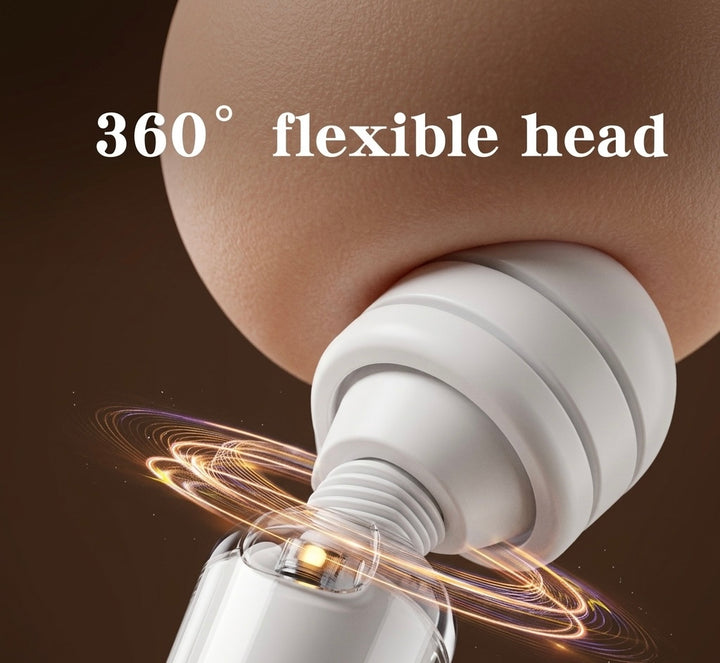 Handheld Massager | 20-Speed Vibrations | Flexible Neck | Soft Silicone Head
