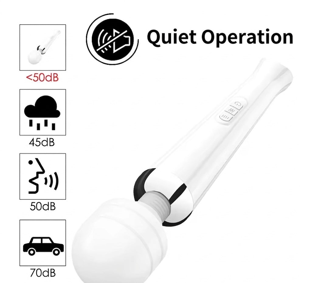 Handheld Massager | 20-Speed Vibrations | Flexible Neck | Soft Silicone Head