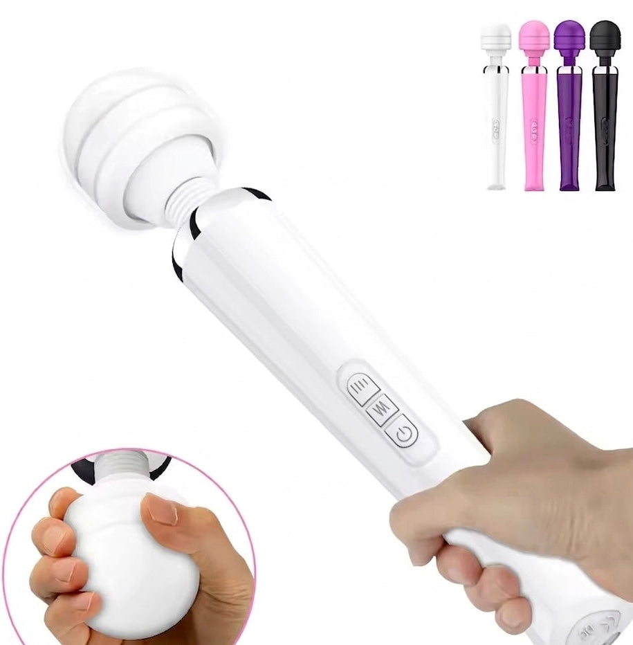 Handheld Massager | 20-Speed Vibrations | Flexible Neck | Soft Silicone Head