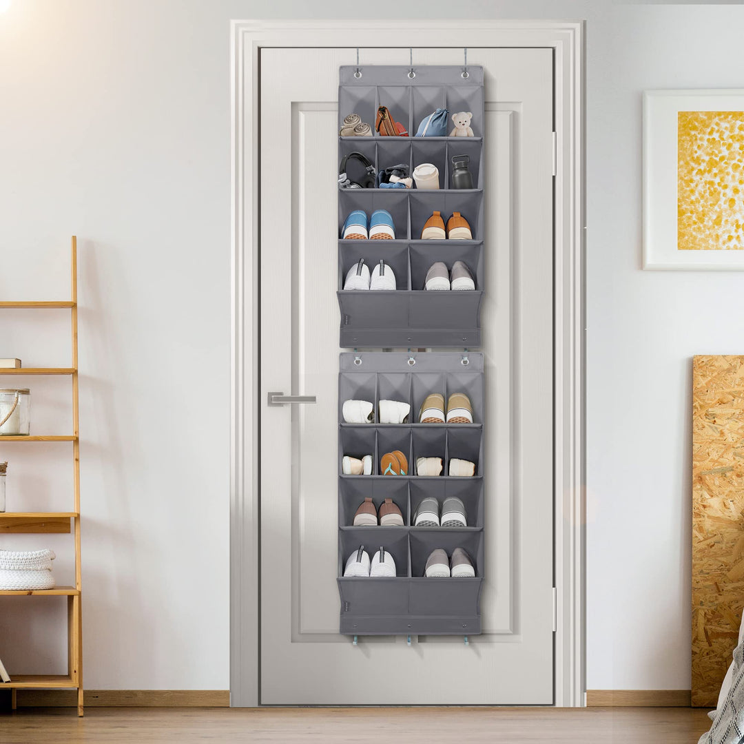 Hanging Shoe Organizer | Deep Pockets, Over Door Hooks