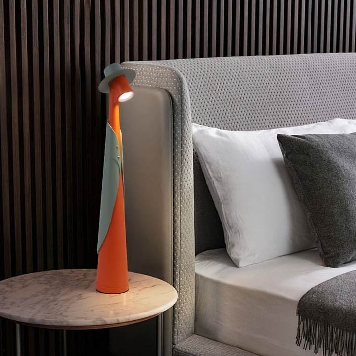 Hat Lamp | Figure Shape, Brimmed Shade, Cordless Base