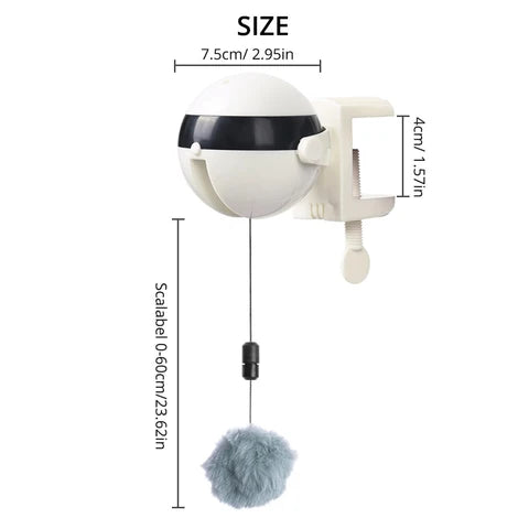 Automatic Cat Toy Ball | Rising Cord Teaser, Edge Clamp