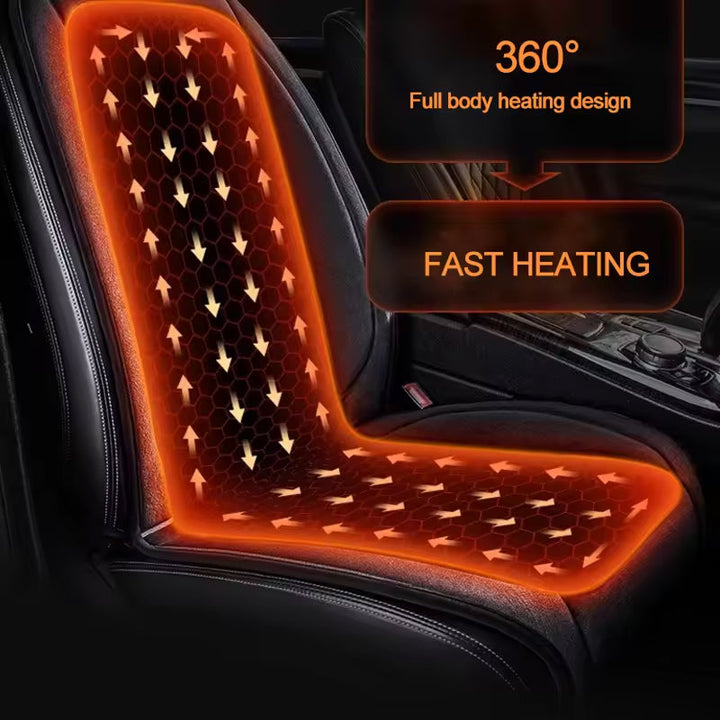 Heated Car Seat Cover | 3 Temperature Levels | 12V–24V Universal | Rapid Heating | Machine Washable