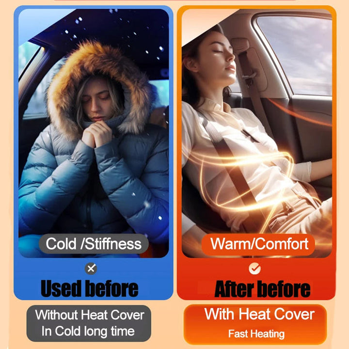 Heated Car Seat Cover | 3 Temperature Levels | 12V–24V Universal | Rapid Heating | Machine Washable