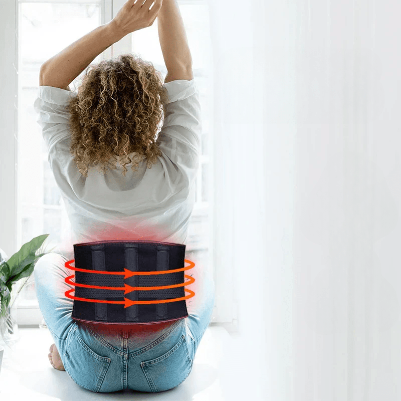 Heated Lower Back Support Belt | 3 Adjustable Heat Settings, Ergonomic Lumbar Fit | Soft Breathable Wrap for Home &amp; Work